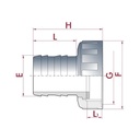 PVC voolikuliitmik keeratava mutriga ¾" IG x 20 mm-0