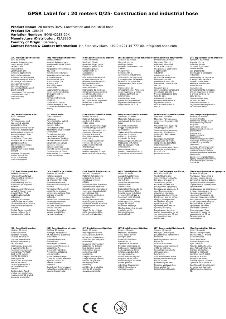 20 meetrit D/25- ehitus- ja tööstusvoolik-1