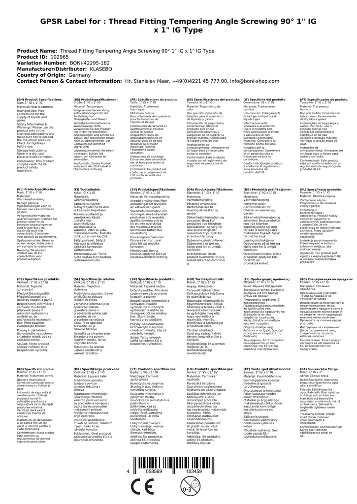 Keermestatud liitmik malm nurgaliitmik 90° 1" IG x 1" IG tüüp kooniline-1