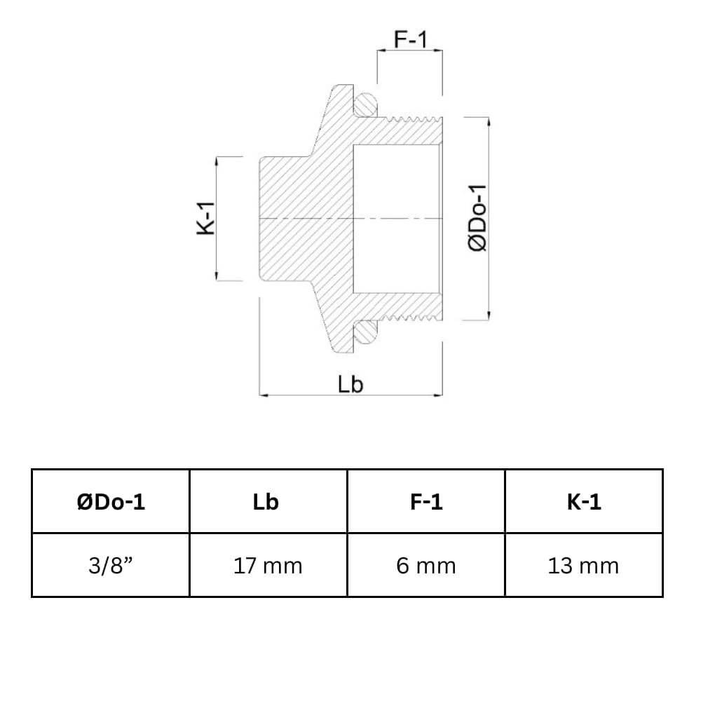 Keermestatud messingist pistik 3/8" AG-0