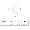 Keermestatud messingist pistik 3/8" AG-0