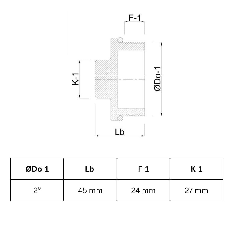 Keermestatud messingist pistik 2" AG-0