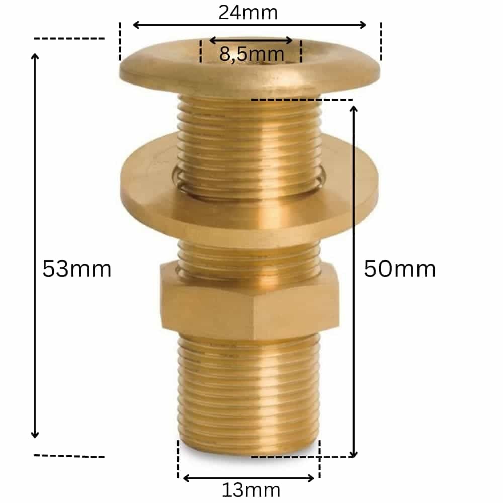 Keermega messingist läbiviiguühendus 1/4" AG-2