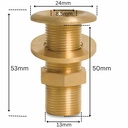 Keermega messingist läbiviiguühendus 1/4" AG-2