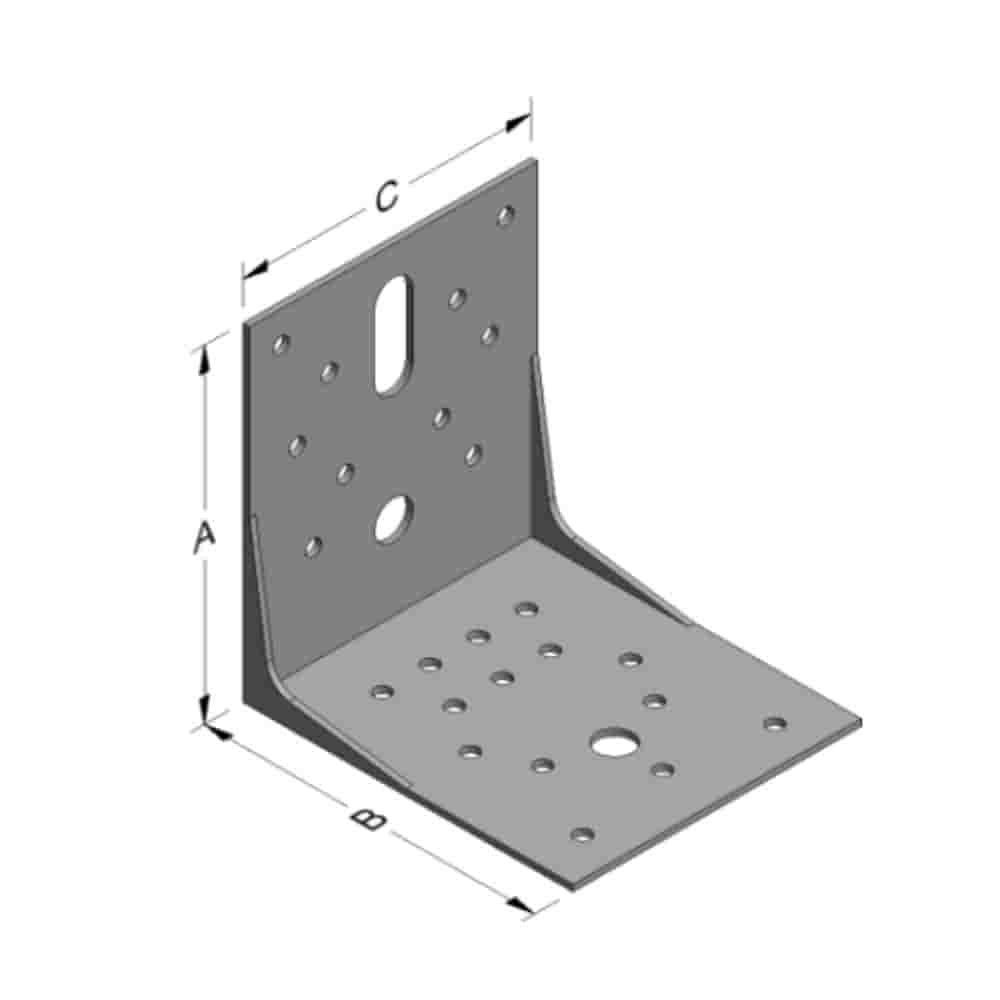 Nurgakinnitus 100 x 100 x 90 x 2 mm ribiga-0