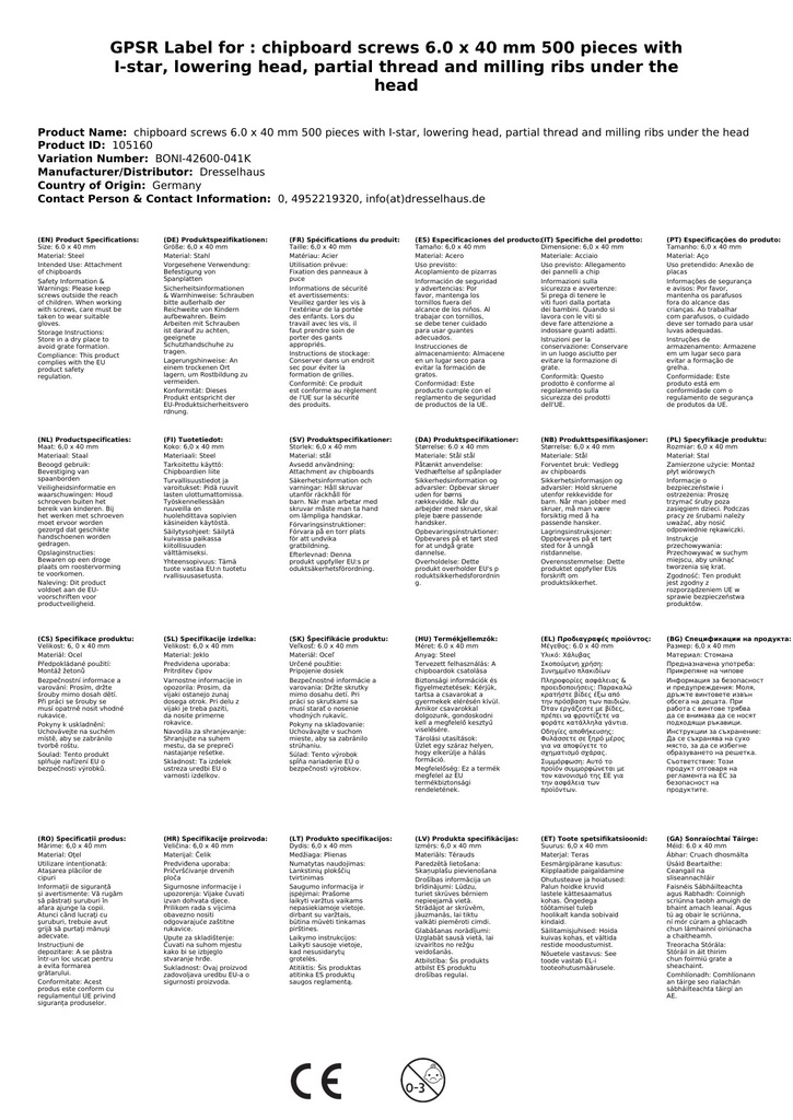 Puitlaastukruvid 6,0 x 40 mm 500 tükki I-tähega, süvistatav pea, osaline keere ja freesribid pea all-1