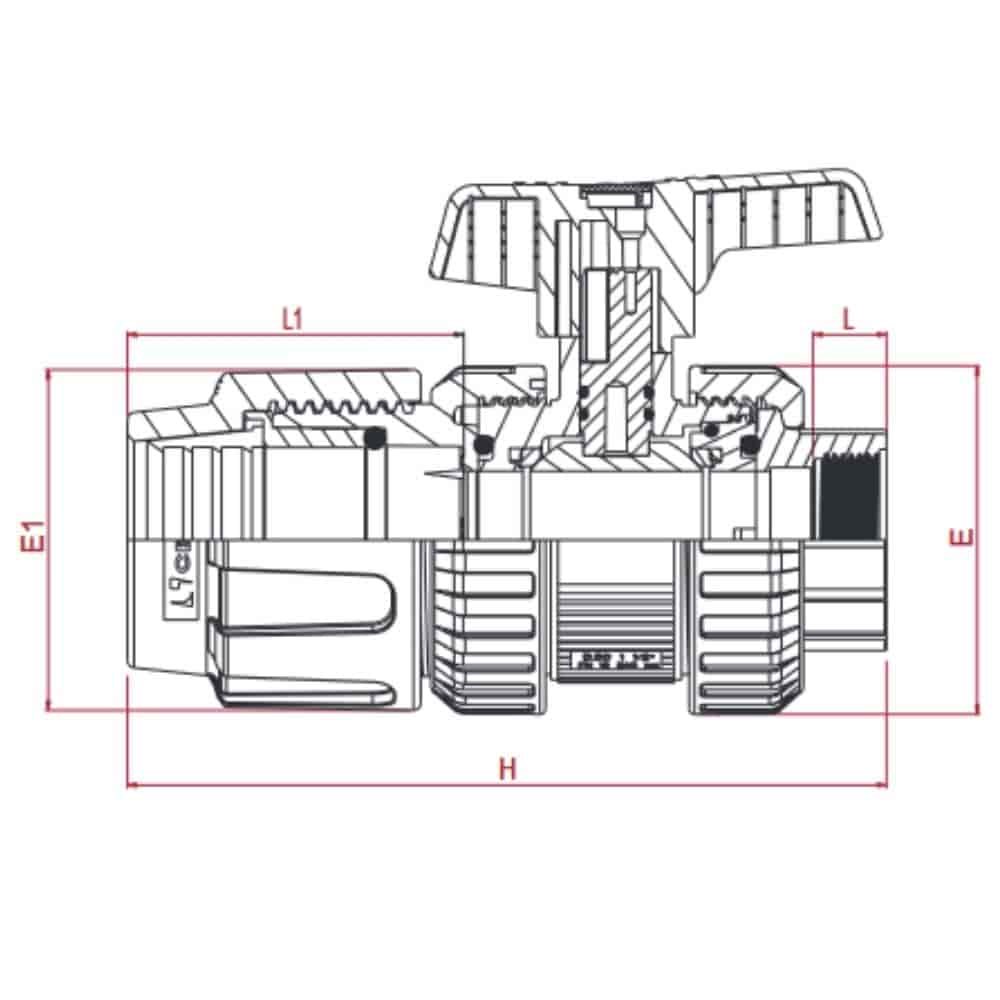 PP PE Toruühendus Kuulkraan 20 x 1/2" IG-0