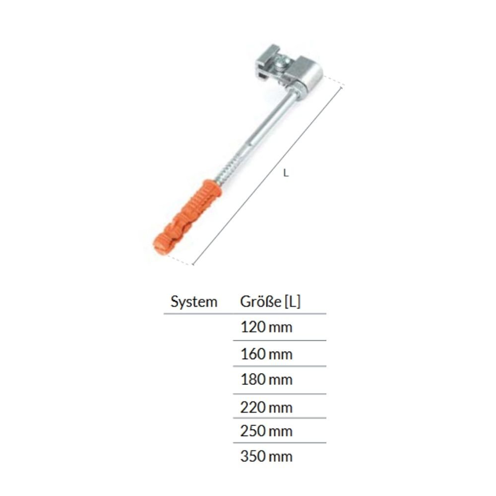 Konks PVC-kinnituse jaoks (Metall) 120mm-0