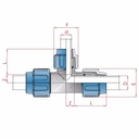 PP PE toruühendus T-küünal vähendatud 32 x 25 x 32-0