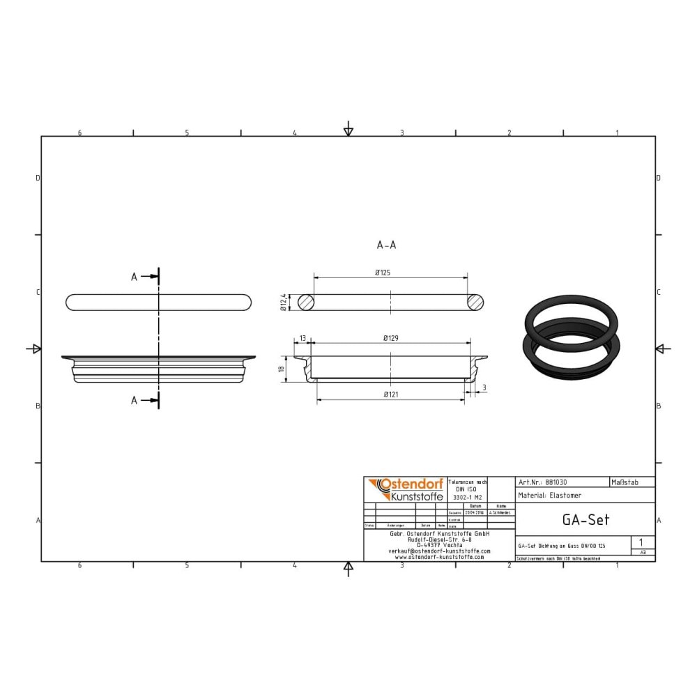 GA-Set / Topelttihendid malmist DN/OD 125-1