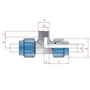 PP PE toruühendus T-konnektor 20 x 3/4" IG x 20-0