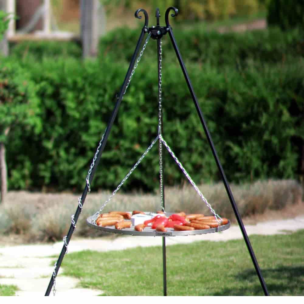 Pöördgrill 180 cm + Grillrest roostevabast terasest 70 cm-0