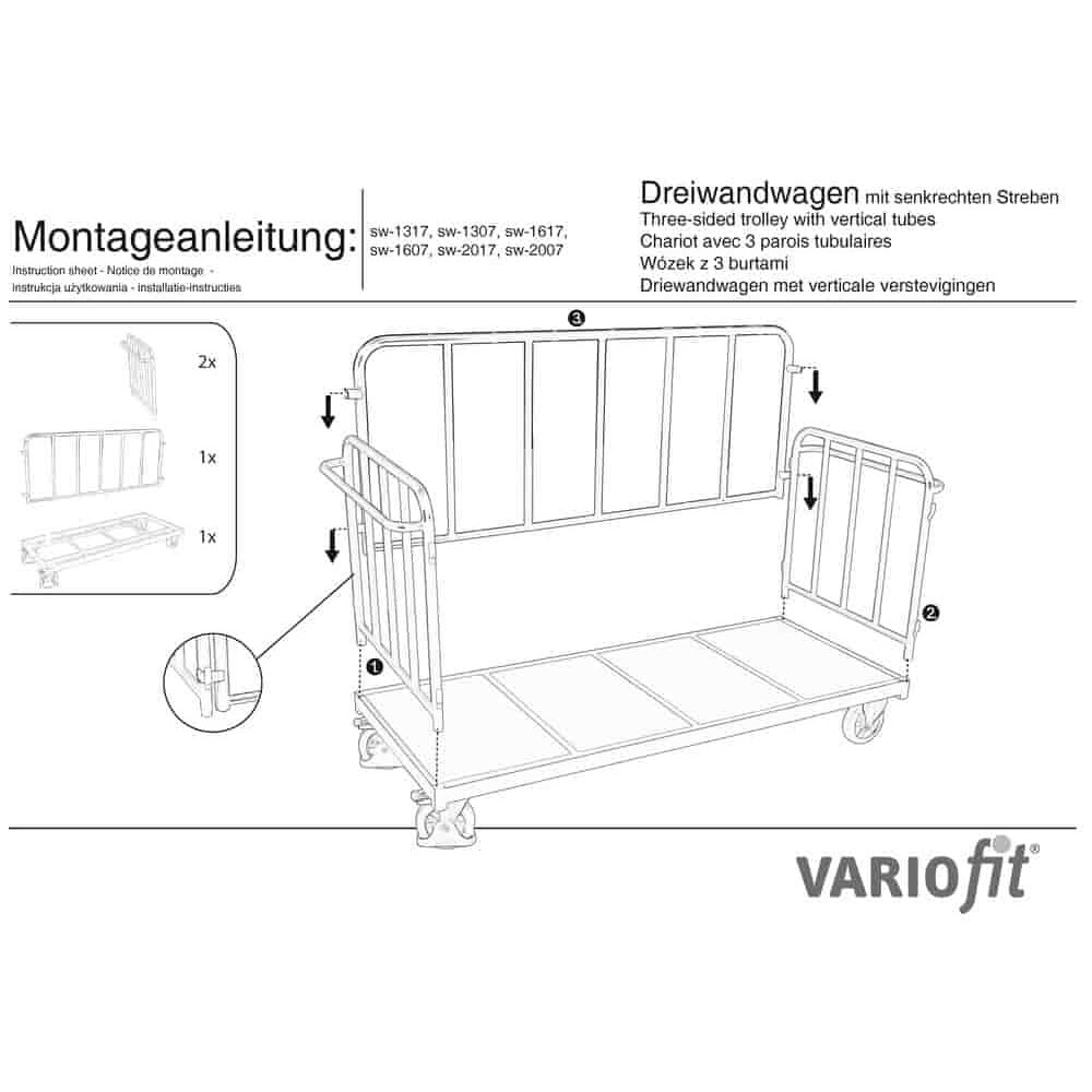 Kolmekülgseintega käru 1200 kg tüüp S (EV)-0