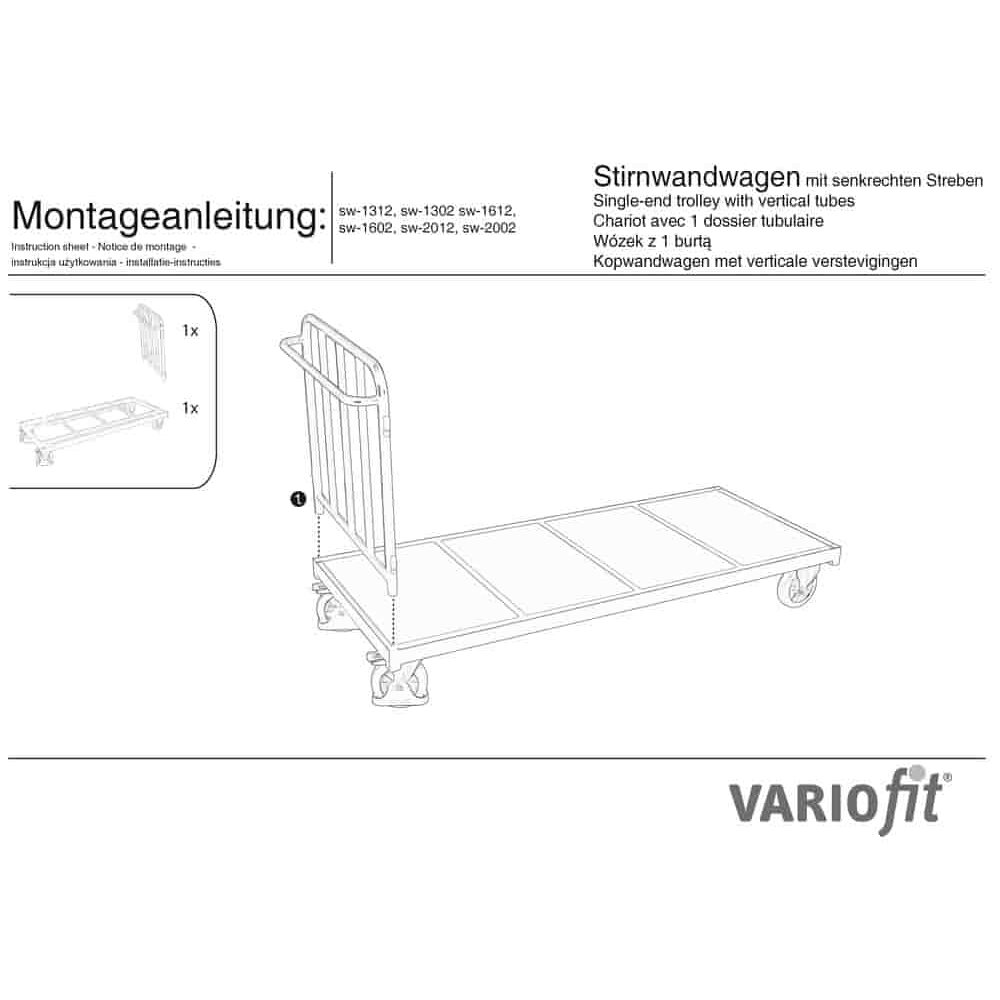 Põikega esiseinaga kärud 1200 kg tüüp M (EV)-0