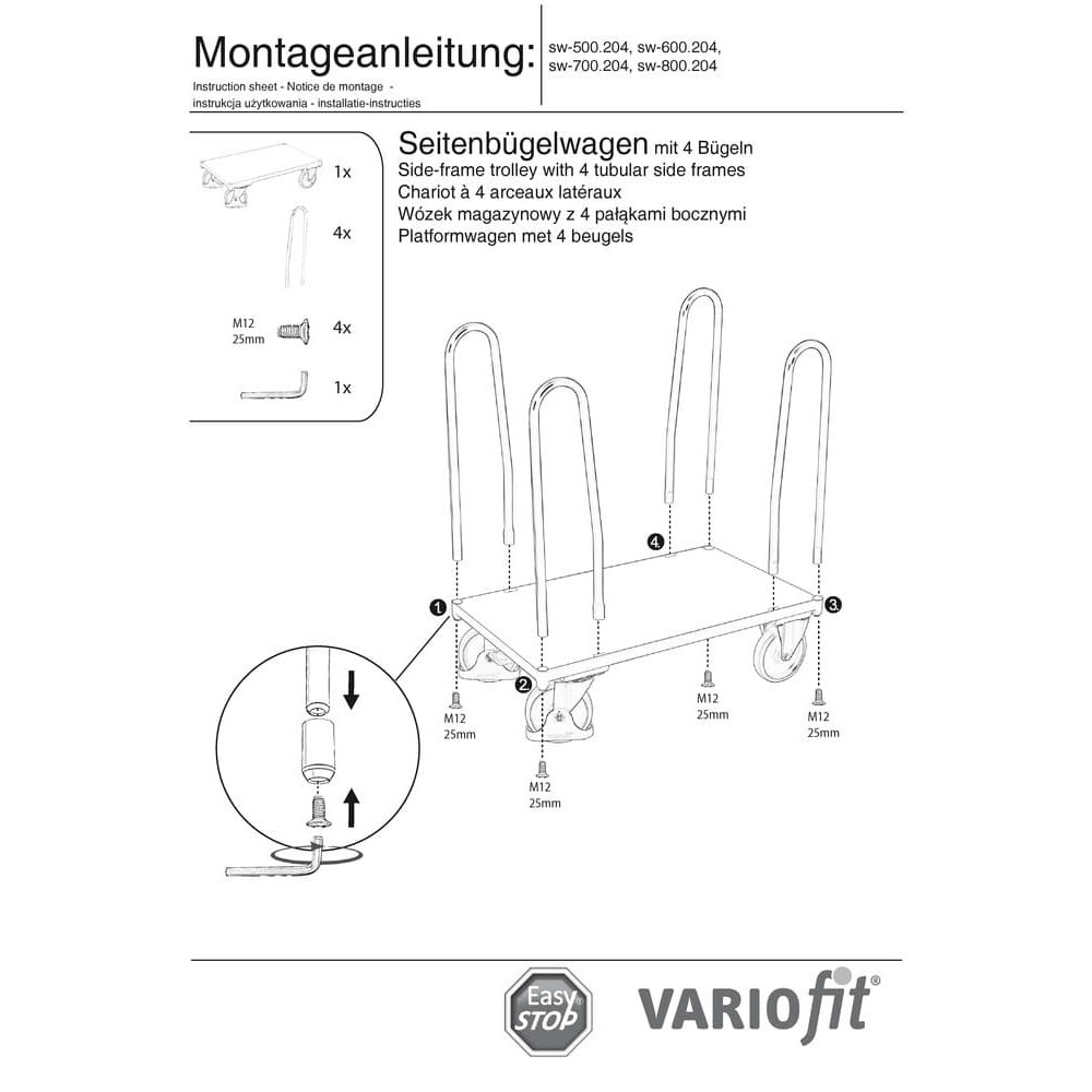 Küljeraamiga käru tüüp S + EasySTOP-0