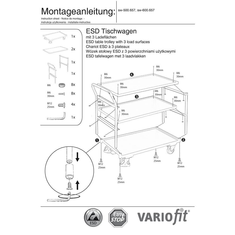 ESD lauaauto 3 laadimisplatvormiga tüüp L + EasySTOP-0