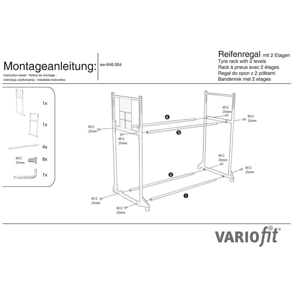 Rehvialus 2 korrusega 300 kg 1205 x 780 x 1325 mm-0