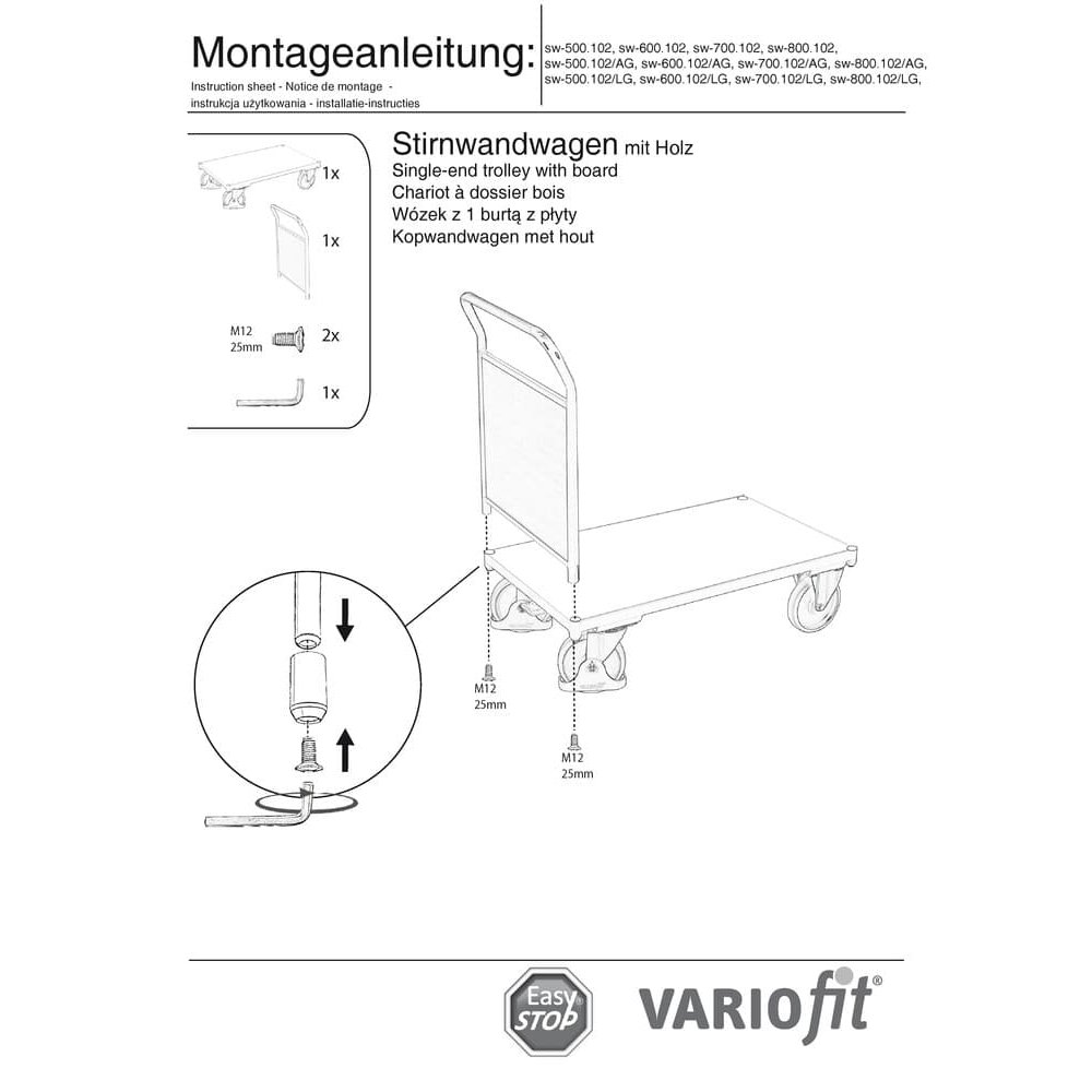 Eesvagun 500 kg tüüp L + EasySTOP-0