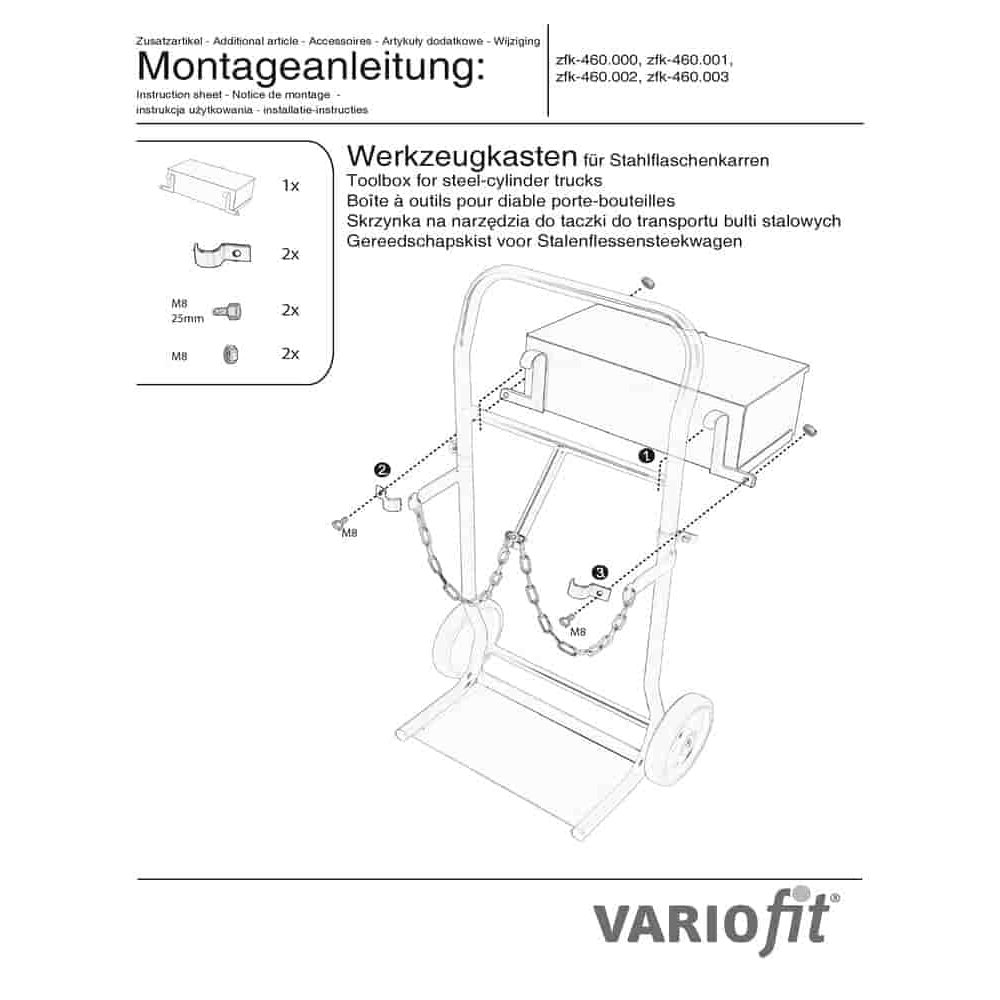 Tööriistakast terasest pudeliveokitele fk-1302 / 1303-2