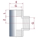 PVC-U T-küünar IG 3/4" PN10-0