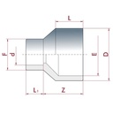 PVC-U Reduktsioon pikk 32-25mm x 20 mm PN16-0