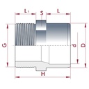 PVC-U üleminek hülss x AG 25-20mm x 3/4" PN10-0