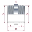 PVC - U AG x AG Doppelnippel 3/4"-0