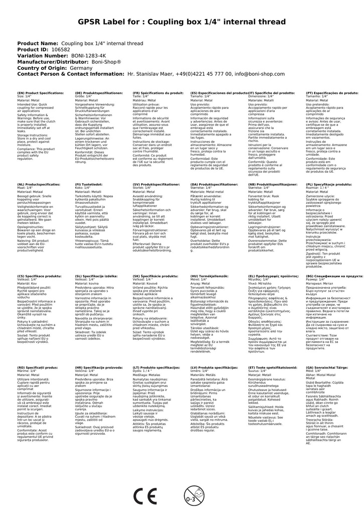 Surveõhu ühenduspesaga 1/4" sisekeere-0