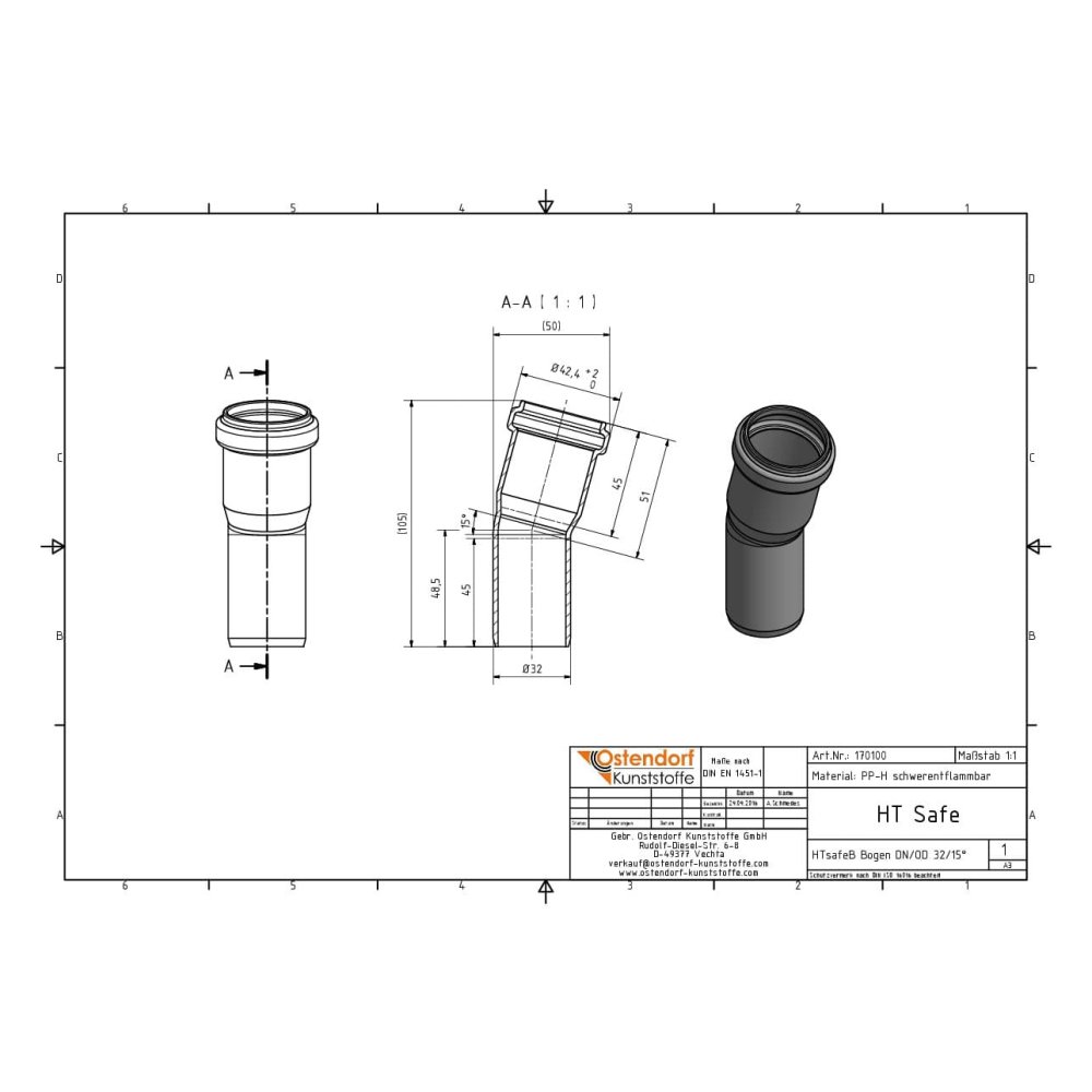 HTsafeB Küünarnukk DN/OD 32 15 kraadi-1