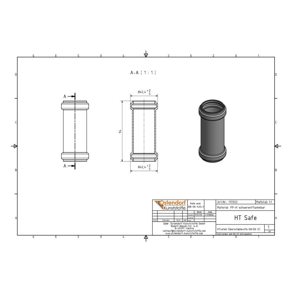 HTsafeU Üleminekupesa DN/OD 32-1