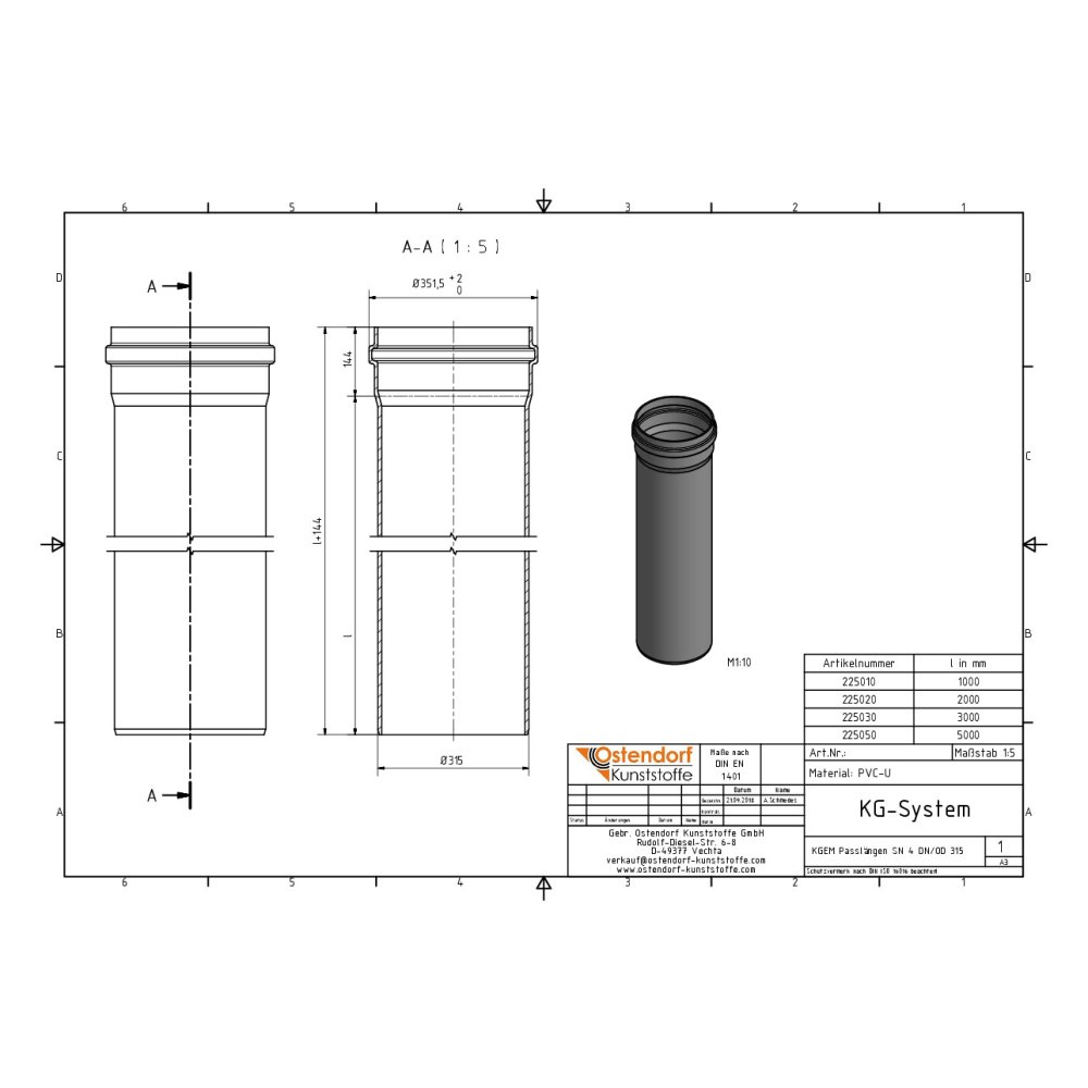 KGEM Toru SN 4 DN/OD 315 x 1000 mm-1