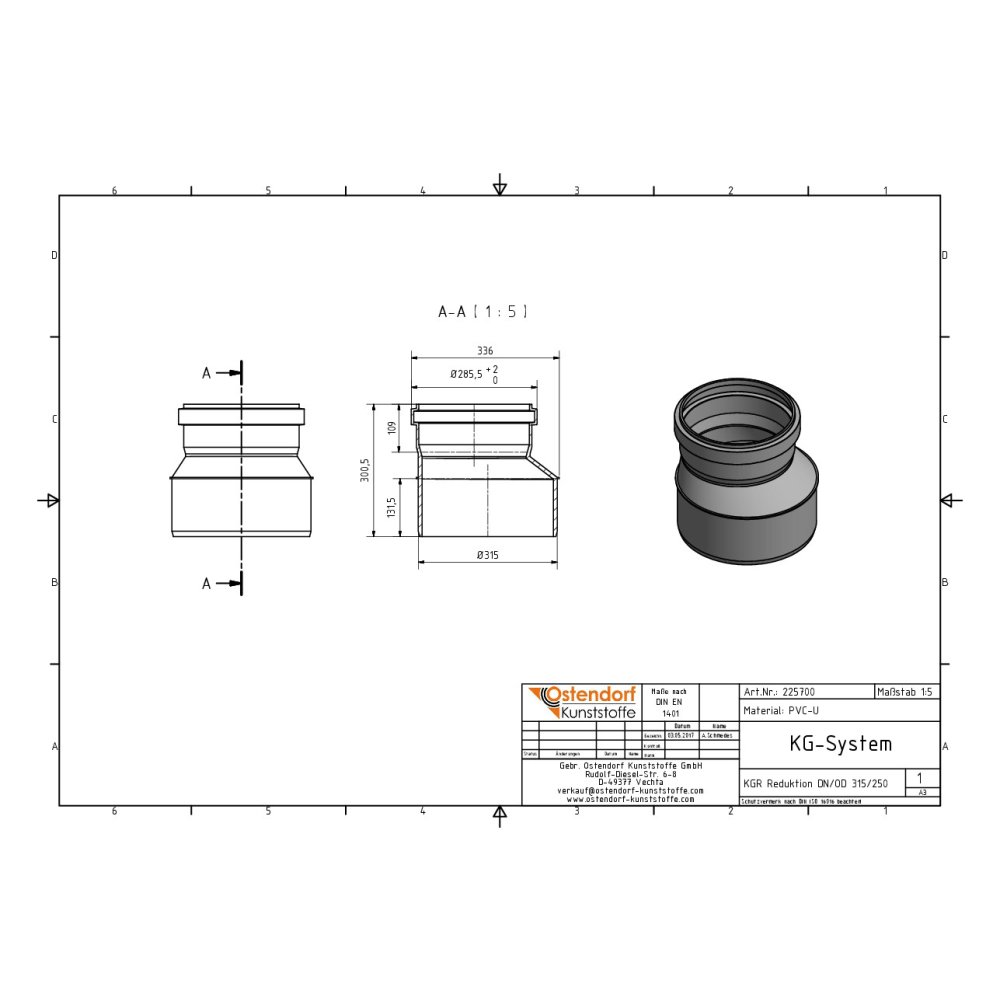 KGR Reduktsioon DN/OD 315/250-1