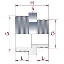 PVC - U vähendatud topeltnippel AG 3/4" x 1/2"-0