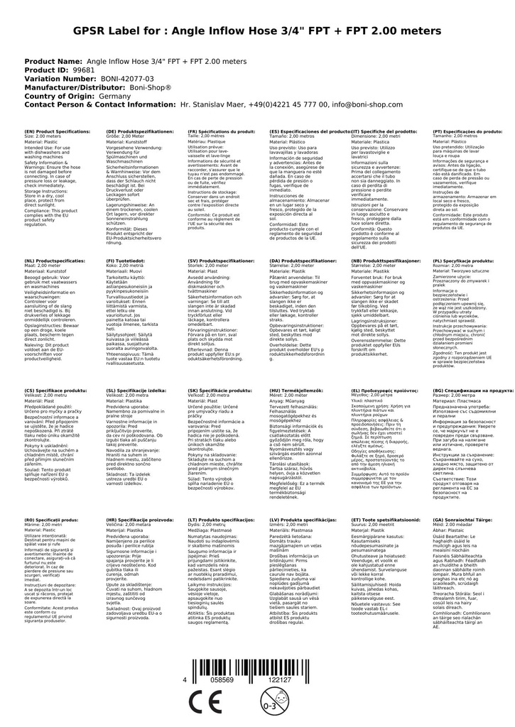 Nurgaga sisselaskeslang 3/4" IG+IG 2,00 meetrit-7