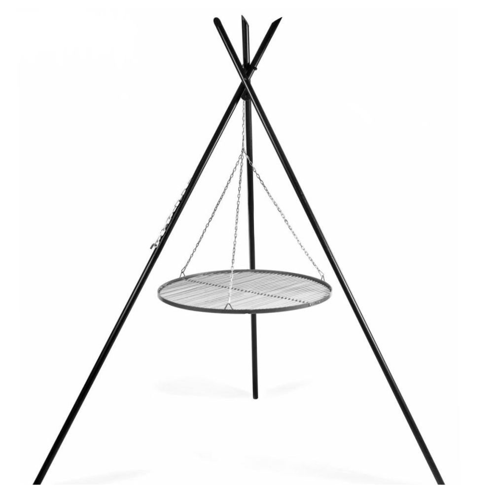 Pöördgrill „TIPI“ 210 cm + Grillrest 50 cm roostevabast terasest