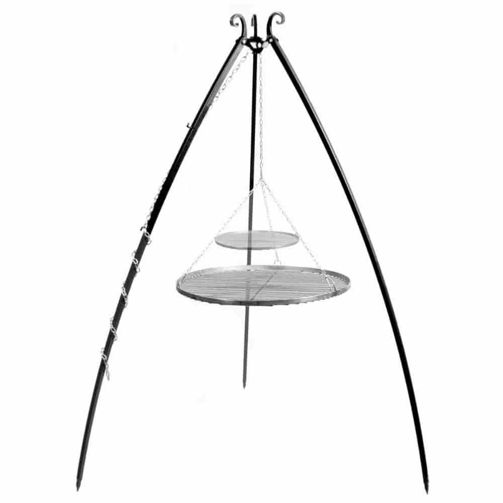 Pöördgrill 200 cm + topeltrest roostevabast terasest 70 cm ja 40 cm