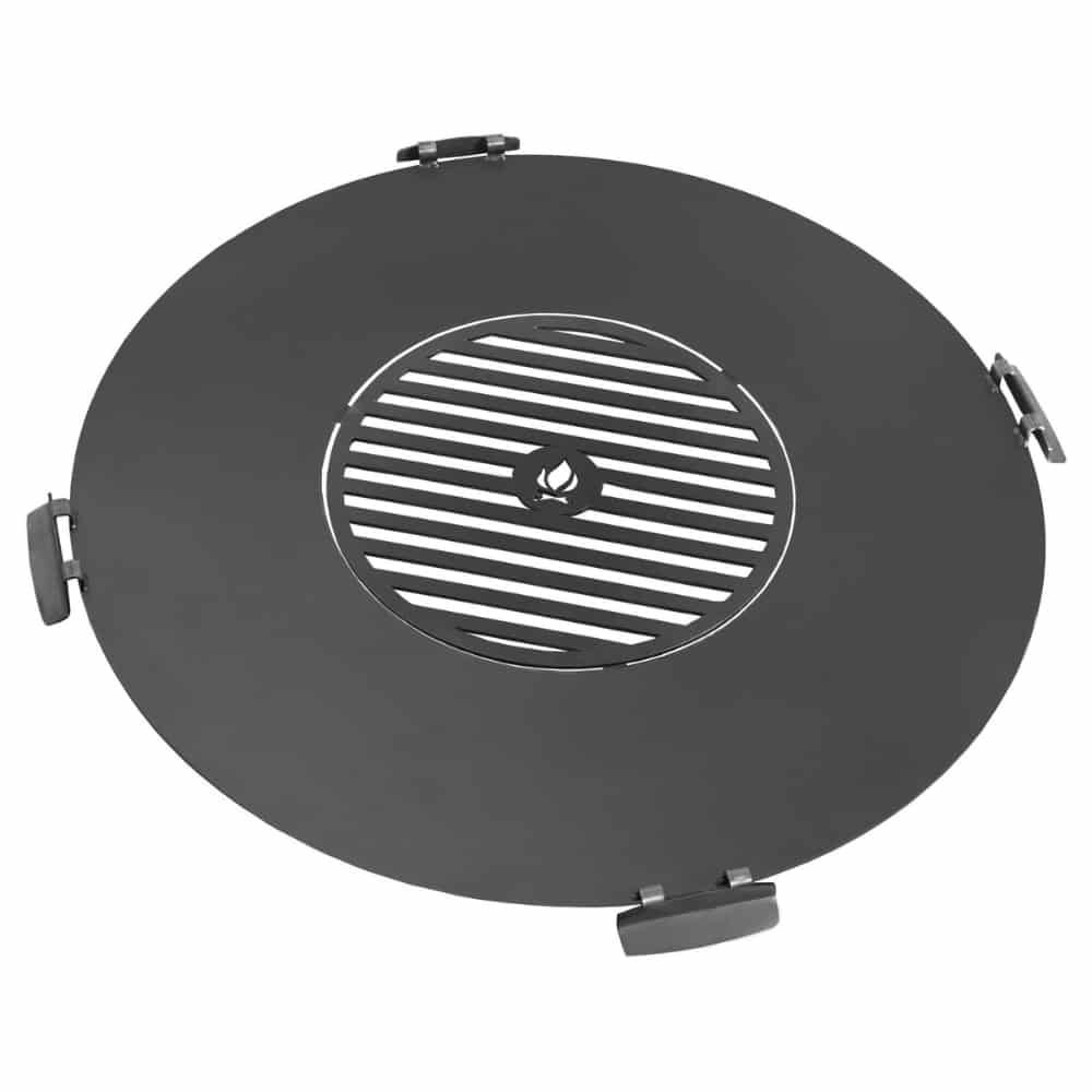 Grillplaat looduslikust terasest tulekausile 78 cm + grillrest 36 cm ja 4 käepidet