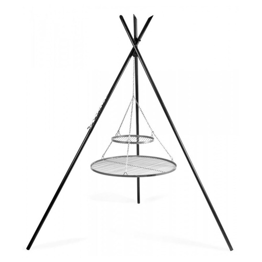 [BONI-C111448] Pöördgrill „TIPI“ 210 cm + topeltriiul 70 cm ja 40 cm roostevabast terasest