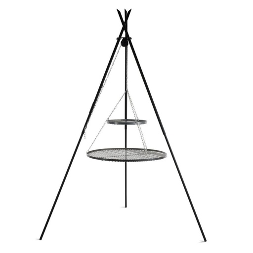 [BONI-C111447] Pöördgrill „TIPI“ 210 cm + topeltriiul 80 cm ja 40 cm looduslikust terasest