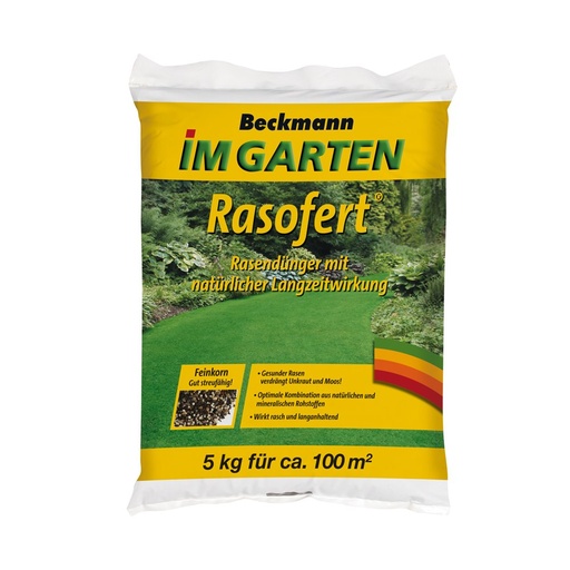 [BONI-10100D] 5 kg muruväetis Beckmann Rasofert®, orgaanilis-mineraalne umbes 100 m² jaoks